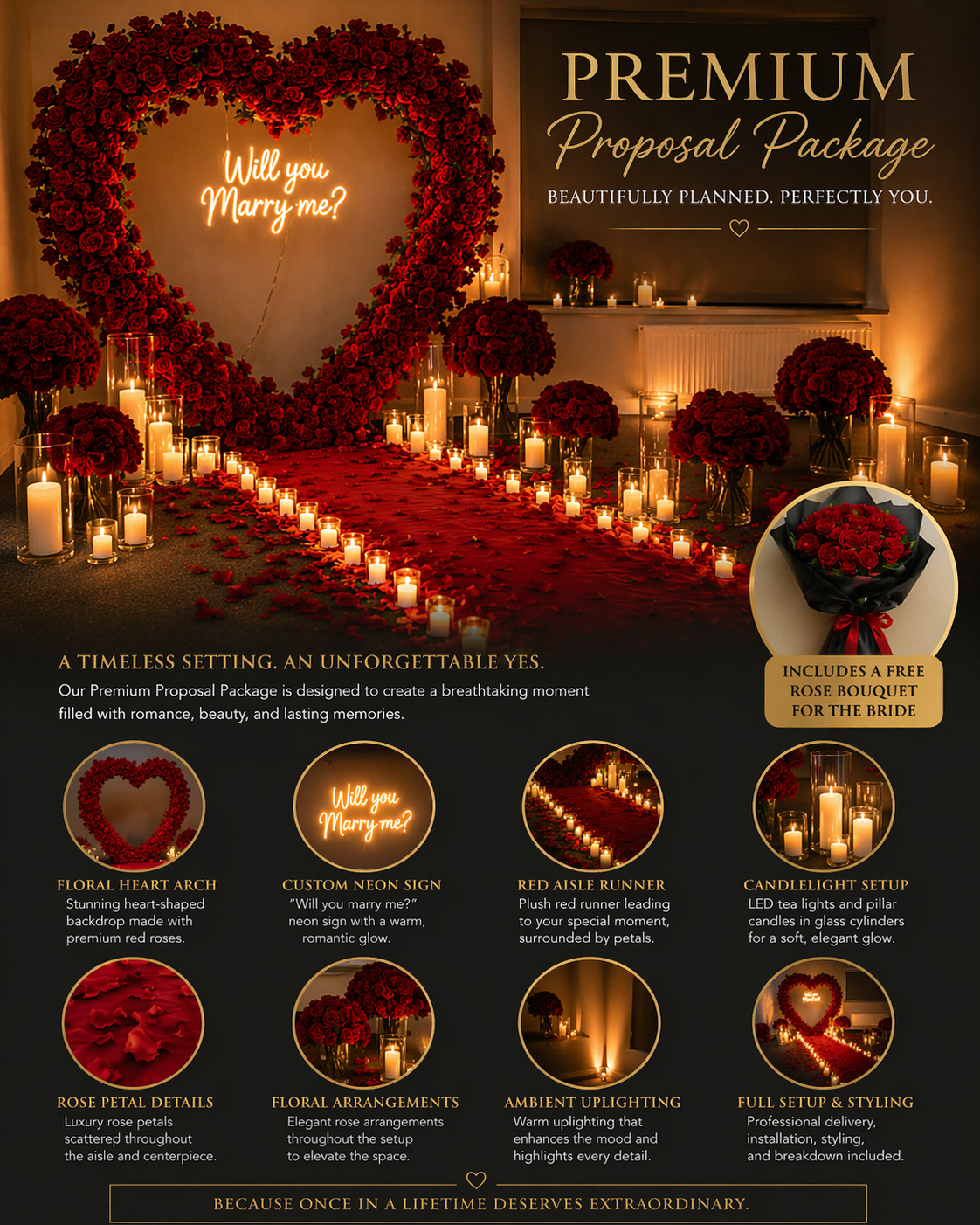 Wedding Proposal Decoration Setup Service